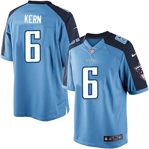 Men's Limited Brett Kern Nike Jersey Light Blue Home - #6 NFL Tennessee Titans